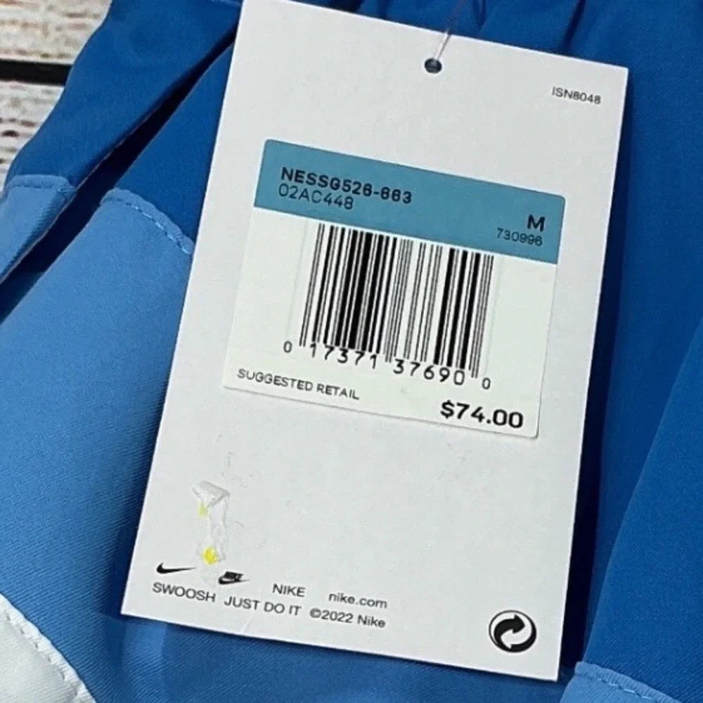 Nike Swim Breaker Brief Lined Trunks Men Medium Pink Blue Striped New With Tags